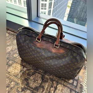 Elegant Brown Leather travel vintage bag Louis Vuitton